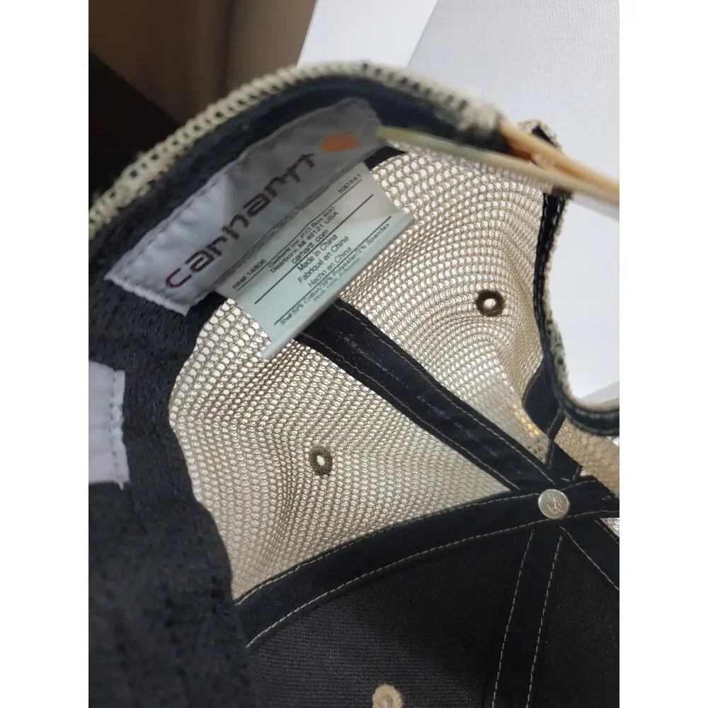 Carhartt Canvas Baseball Cap Beige Khaki Mens Hat One Size Adjustable Strapback